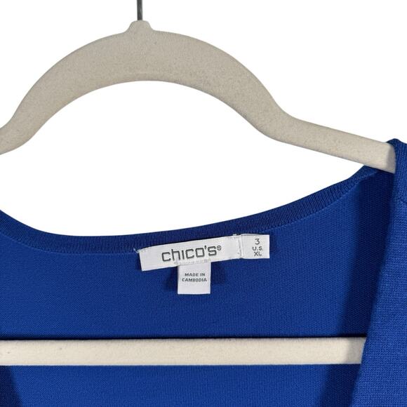 Chicos Spun Rayon Hanky Hem Cardigan Sweater Tank Top Set Blue Womens 3 US XL - Picture 9 of 11